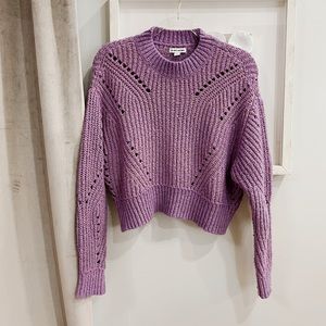 Elizabeth and James Purple Cable Knit Sweater